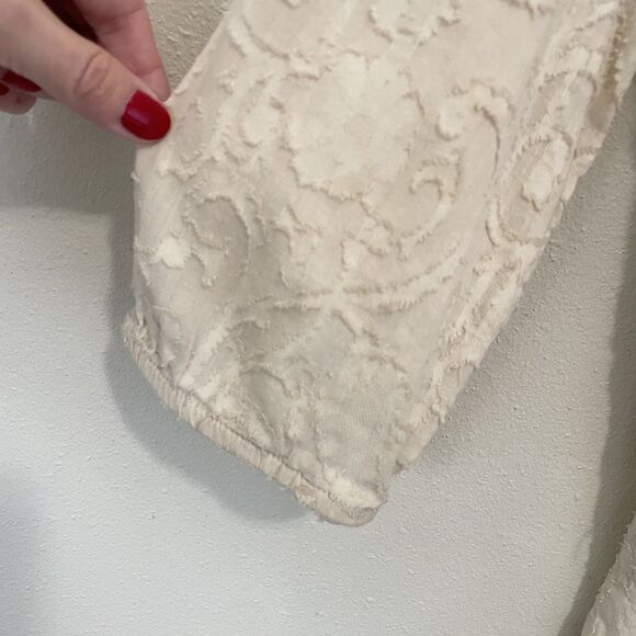 Gimmicks By BKE Top Womens L V-Neck 3/4 Sleeve Pullover Shirt Lace Beaded Boho - Picture 13 of 15